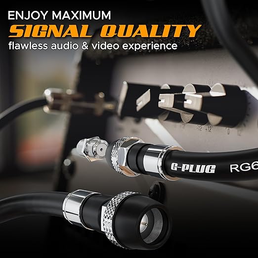 G-PLUG RG6 Coaxial Cable 200FT – Triple Shielded, Waterproof, 75 Ohm - Image 7