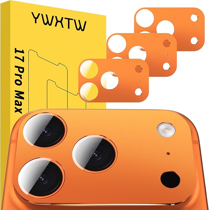 YWXTW [0 Bubbles for iPhone 17 Pro Max Camera Protector, Full Coverage Tempered by YWXTW