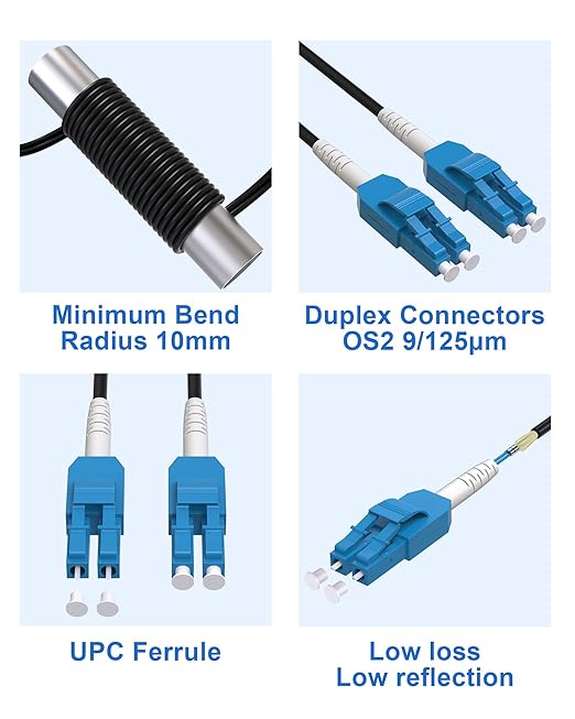 60M Uniboot LC to LC Single Mode Fiber Patch Cable，OS2 Outdoor Armored Fiber - Image 6
