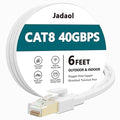 Jadaol Cat 8 Ethernet Cable 6 ft, 40Gbps 2000MHz Flat RJ45 S/FTP LAN Patch Cable by Jadaol