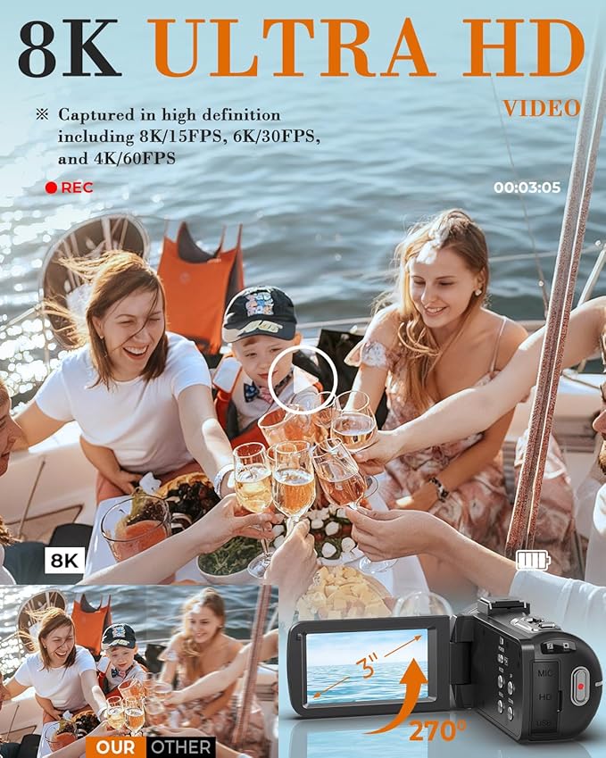 8K 64MP Video Camera 18X Digital Camcorder Video Camera - Image 2