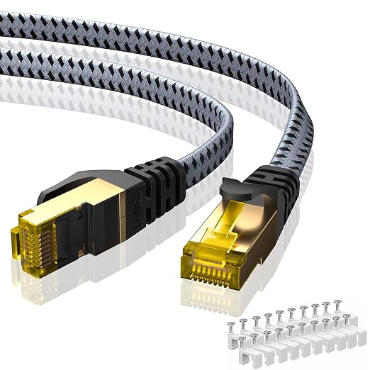 ARISKEEN Cat 8 Ethernet Cable 25 FT, 40Gbps 2000Mhz High Speed Cat8 Network LAN by ARISKEEN
