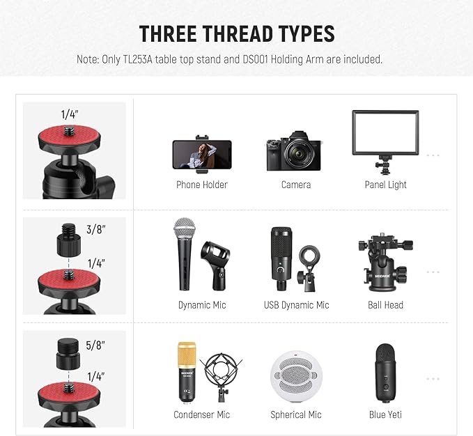 NEEWER TL253A+DS001 Table Camera Tripod - Image 5