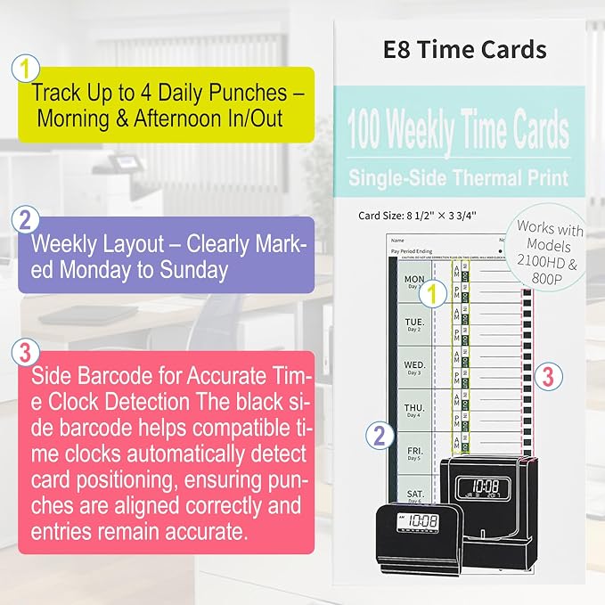 300 E8 Thermal Time Cards, Compatible - Image 2
