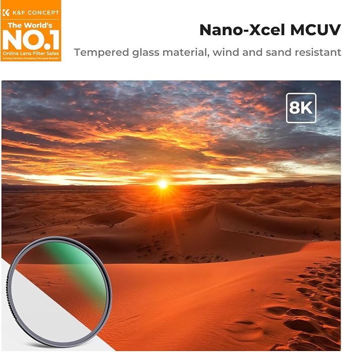 K&F CONCEPT 49mm MC UV Protection Filter Shockproof Tempered Optical Glass - Image 2
