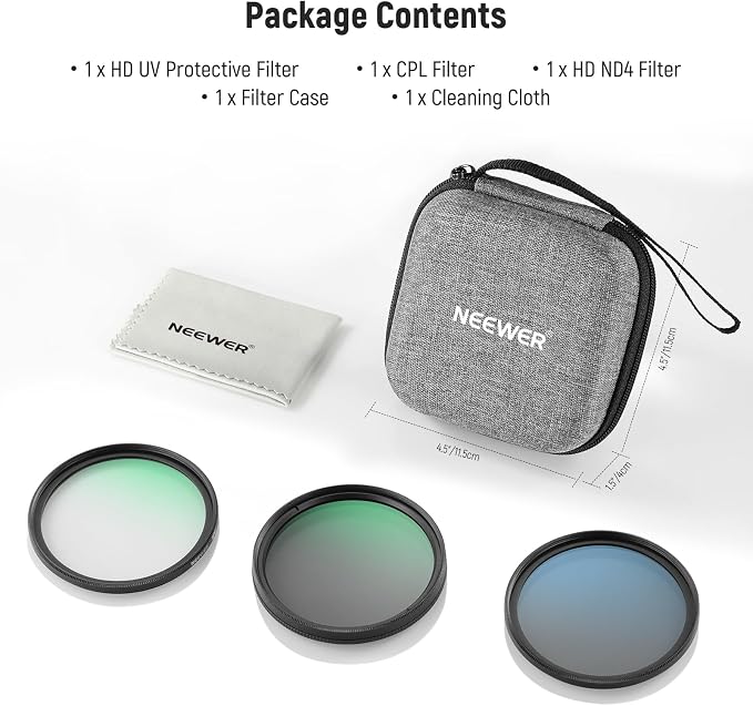 NEEWER 82mm UV/CPL/ND Lens Filter Kit - Image 8