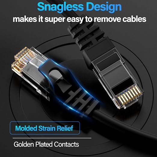 Cat6 Ethernet Cable 10Gbps 35 ft, UTP Ethernet Cable Cat 6, Flexible Bare - Image 7