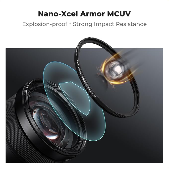 K&F CONCEPT 77mm Explosive-Proof MCUV Lens Protection Filter 28 Multi-Layer - Image 2