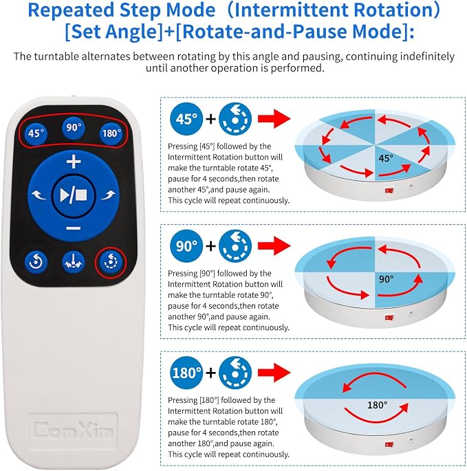 12.6Inch/350lbs Capacity Large Rotating Platform, Remote Rotating Display Stand - Image 6