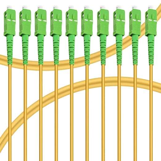 10Pack - 3m SC/APC to SC/APC Fiber Optic Internet Cable, Single Mode Patch Cable by Bangun