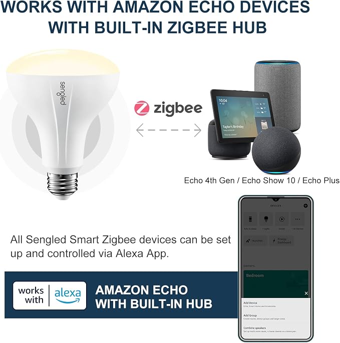 Sengled Smart Bulb, Zigbee Hub Required, Smart Light Bulb Works - Image 4