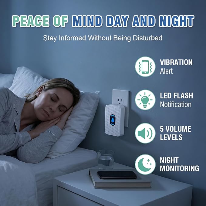 Daytech Wireless Wrist Pager Caregiver Call Button in Home System Watch Alarm - Image 3
