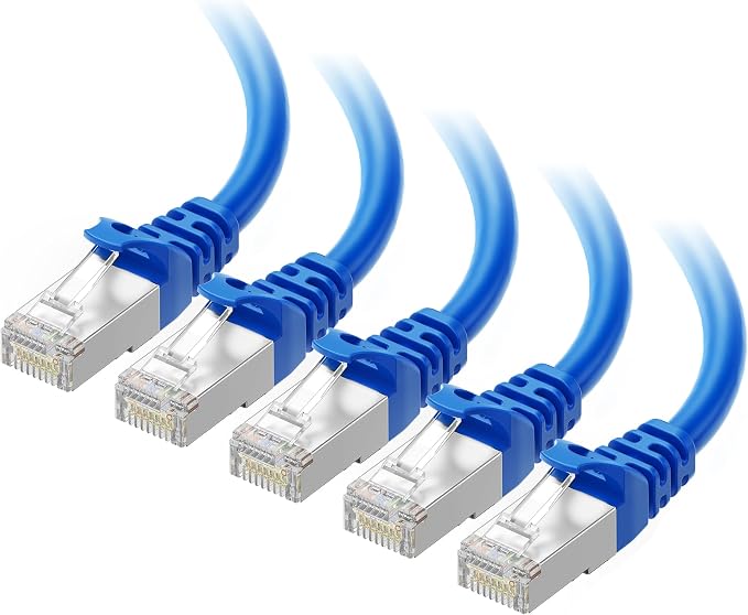 Cable Matters 10Gbps 5-Pack Snagless Short Shielded Cat 6A Ethernet Cable - 3ft by CableMatters