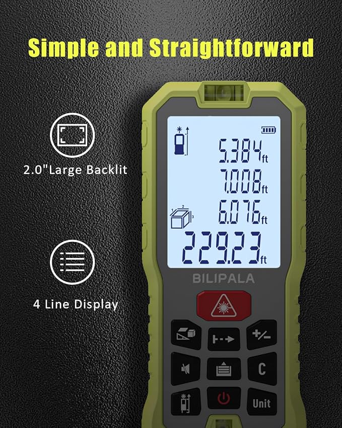 Laser Measure, 165ft Digital Laser Distance Meter - Image 4