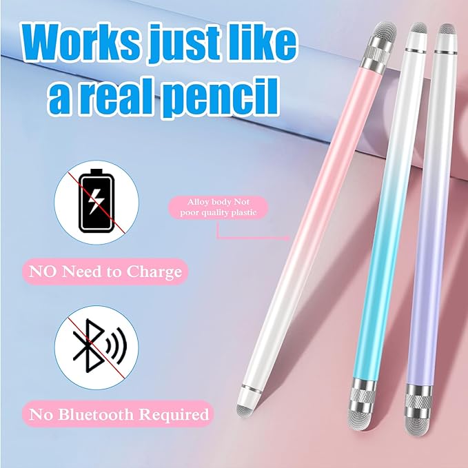 Bopomofo 3PCS Stylus Pens for Touch Screens, Stylus Pen for iPhone/iPad/Tablet - Image 2