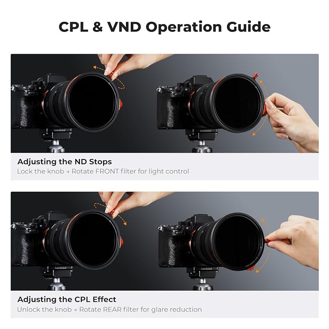 K&F CONCEPT 72mm Magnetic 1s Swap 5-Pack: CPL + VND2-32 + Black Diffusion 1/4 + - Image 8