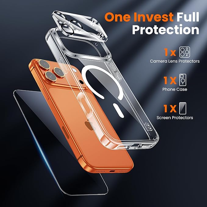 toushion 3 in 1 for iPhone 17 Pro Case Clear, Fits MagSafe, Not Yellowing - Image 2