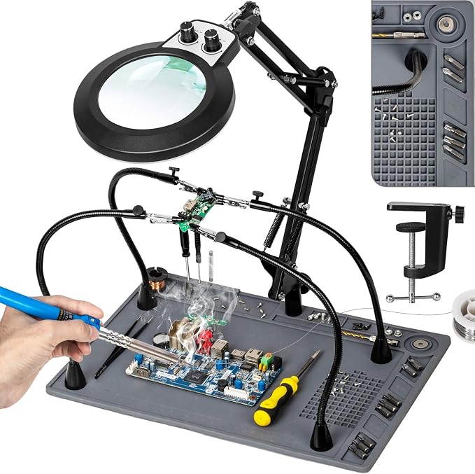 Helping Hands Soldering Station, 10X Magnifying Glass by HOME