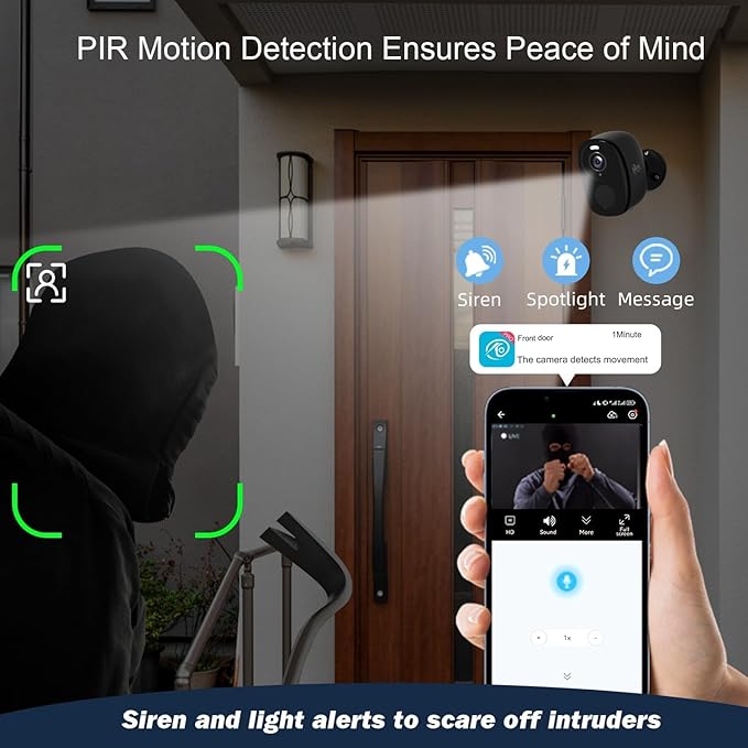 Rraycom 3Pack Security Cameras Wireless Outdoor, 5G/2.4GHz Battery Powered Home - Image 4