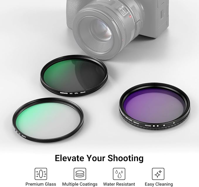 NEEWER 46mm Variable ND + CPL + UV Filter Kit - Image 2