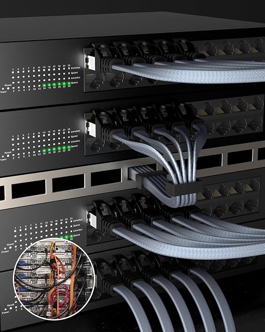BUSOHE Cat 8 Ethernet Cable 15 FT 10 Pack, Nylon Braided High Speed Heavy Duty - Image 7