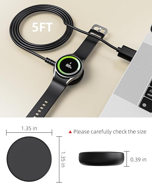 2 Pack 5FT for Samsung Galaxy Watch Charger Compatible - Image 7