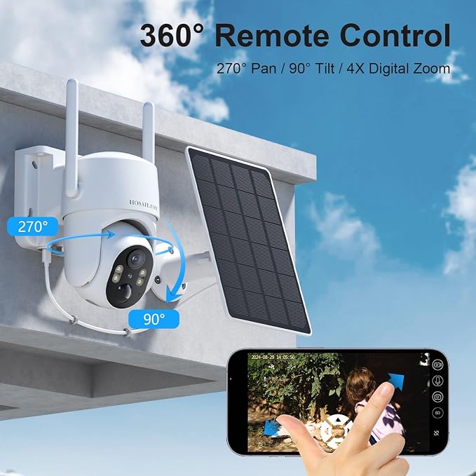 HOSAFE.COM Wireless Security Camera Outdoor, Free Cloud Storage, 360° PTZ - Image 3