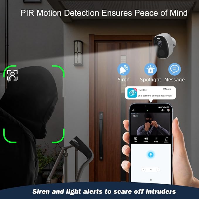 Rraycom 4 Pack 2K Security Cameras Wireless Outdoor, Battery Powered - Image 6