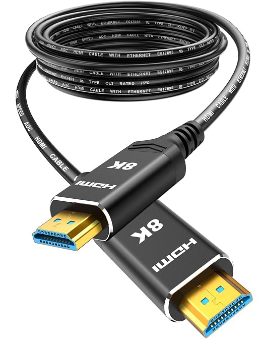 Highwings 8K 4K 120HZ 40 FT HDMI Cable Fiber Optic, Unidirectional in-Wall CL3 by Highwings