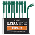 Everest Ultra Slim Cat6a Ethernet Patch Cables 1.5ft Green by EverestMediaSolutions