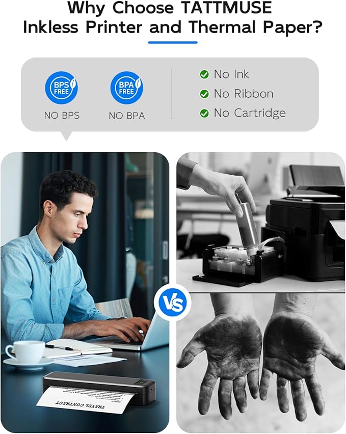 Portable Printers Wireless for Travel, A285M Bluetooth Inkless Thermal Printer - Image 3