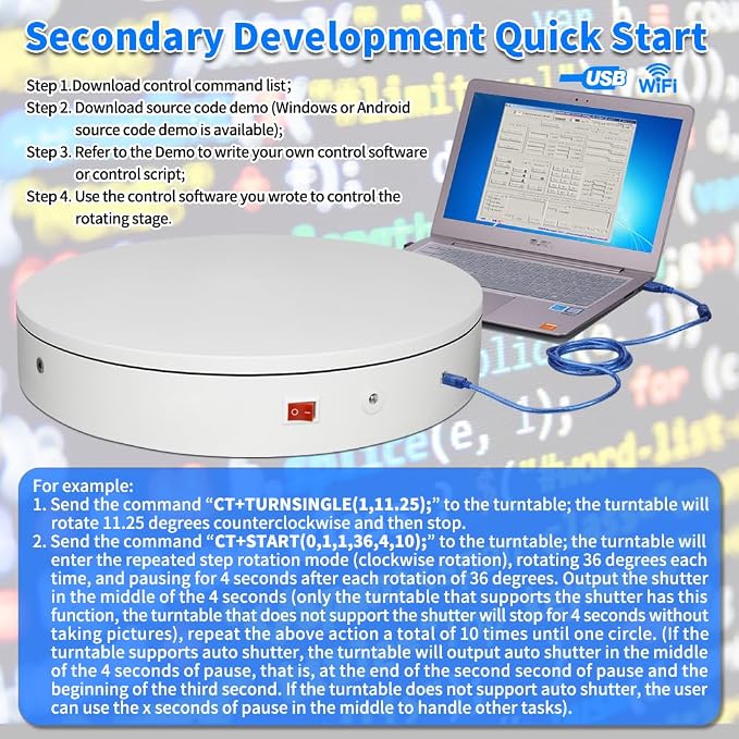Programmable Large Motorized Electric Turntable Command-Controlled Rotating - Image 8