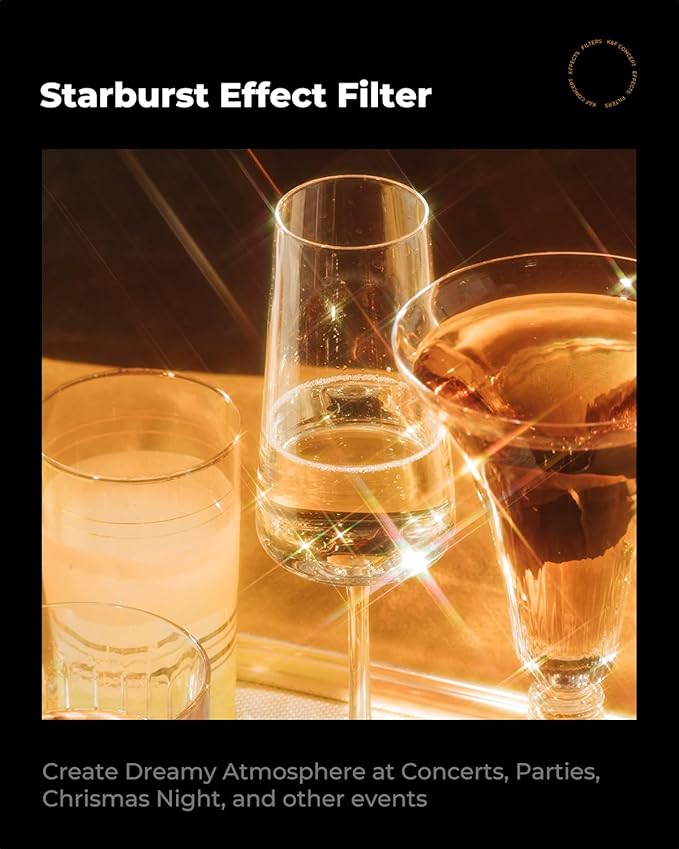 K&F CONCEPT 77mm Variable Star Filter Cross Screen Starburst Filter 4, 8 Points - Image 4