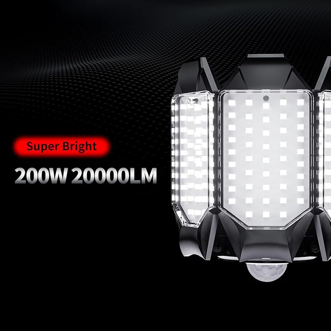 LED Garage Light Motion Sensor - 200W Deformable Garage Lights Ceiling LED - Image 5