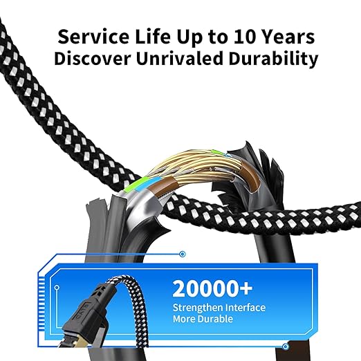 6Pack Cat 8 Ethernet Cable 3FT, High Speed 40Gbps 2000Mhz Network Cord Cat8 - Image 3