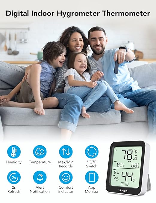 Govee Indoor Hygrometer Thermometer 3 Pack, Notification Alert - Image 2