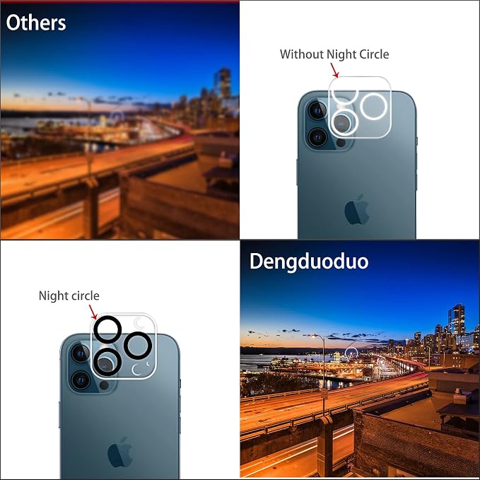 Dengduoduo 3 Pack Tempered Glass Camera Lens Protector - Image 3