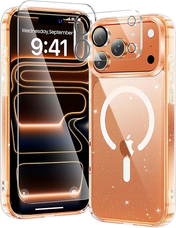 toushion 3 in 1 for iPhone 17 Pro Case Clear Glitter, Fits MagSafe, Not by Unknown