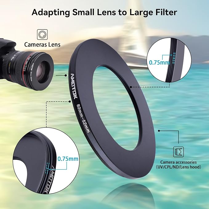 82mm Lens to 52mm Camera Lens Adapter, 82mm to 52mm Filter Step-Down Ring - Image 4