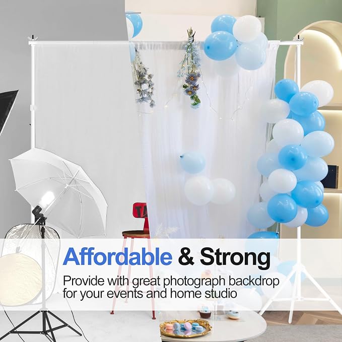 EMART Backdrop Stand 10x10ft Photo Studio Adjustable Background Stand Support - Image 6