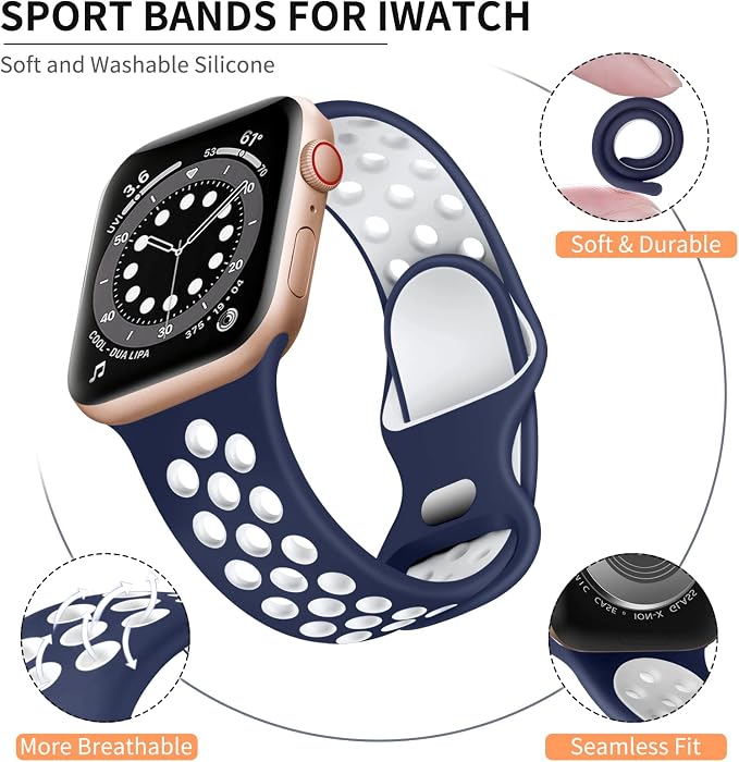 Lerobo Bands Compatible with Apple Watch Series 9 8 7 Band 45mm 11 10 46mm SE 3 - Image 2