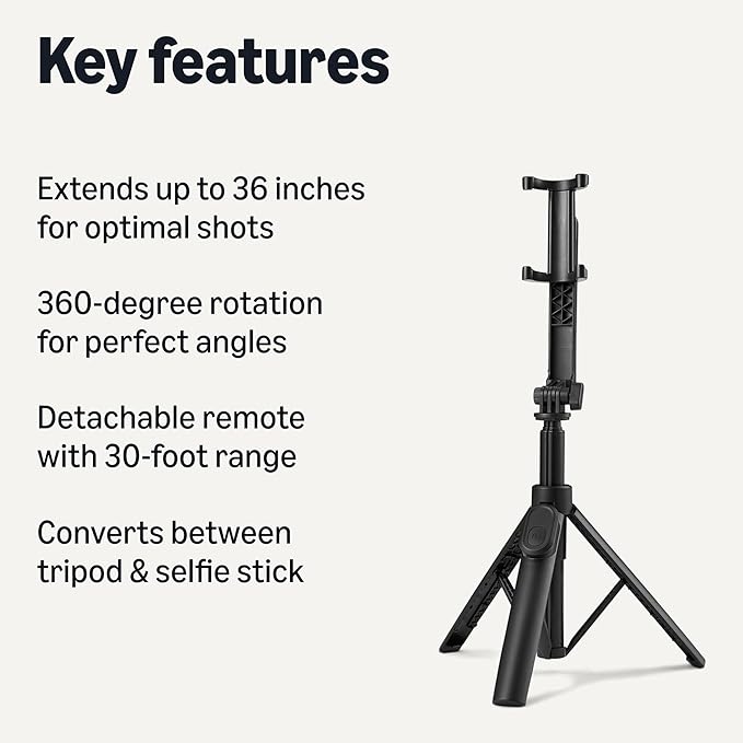 Amazon Basics 36" Portable Selfie Stick Mini Tripod - Image 2