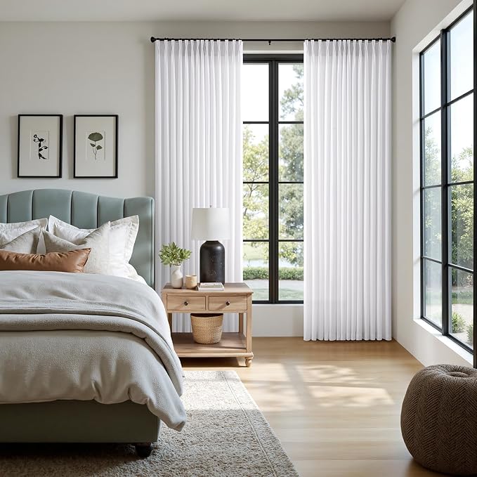 Memory Trained Pinch Pleated Curtains 84 Inches Long, Viral Linen Pinch Pleat - Image 2