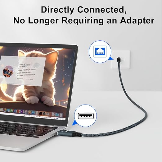 USB to Ethernet Cable 3.3FT, USB 3.0 A to RJ45 Male Cable Directly Connected - Image 4