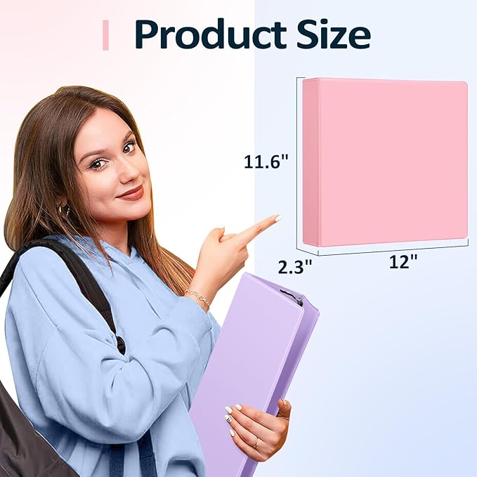 Sooez BinderX Extra Durable 1.5 Inch 3 Ring Binder, D-Ring Large Binders - Image 6