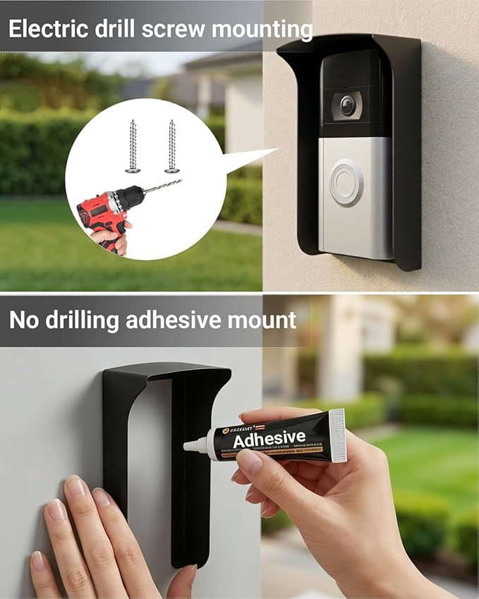 Ring Doorbell Cover Weatherproof, Metal Doorbell Rain Cover Compatible - Image 5