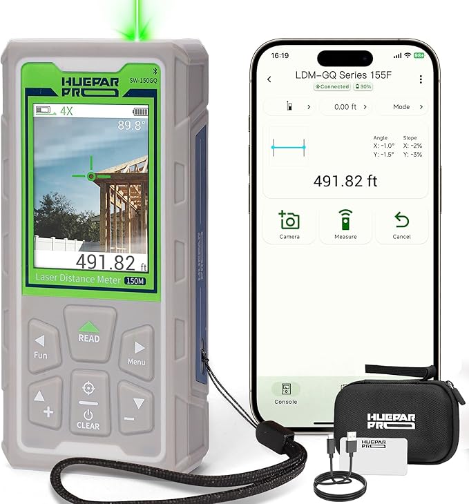 Huepar Pro Laser Measuring Tool, 495Ft Outdoor Laser Measure by HueparPro