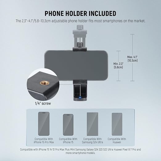 NEEWER Basics TP05 74" Video Tripod Monopod, 3 Way Pan Tilt Head Phone Holder - Image 6