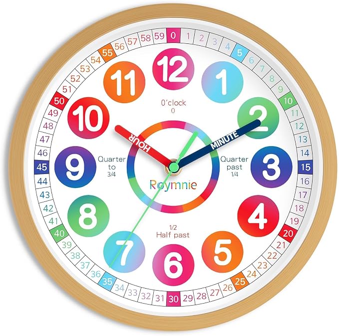 Roymnie Wall Clock Battery Operated 14 Inch Silent Non Ticking Large Teaching by Unknown