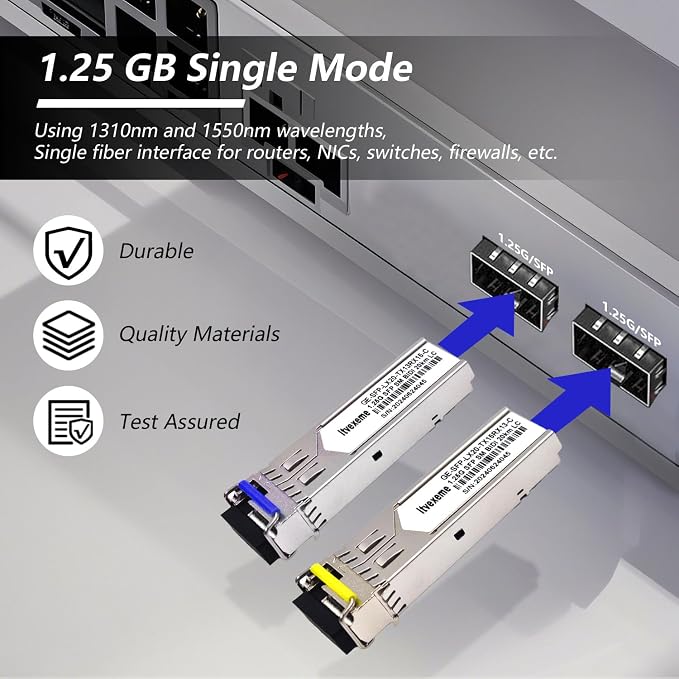 5 Pairs 1.25G BIDI SFP Network Transceiver Module, 1.25 Gigabit Single Mode - Image 3